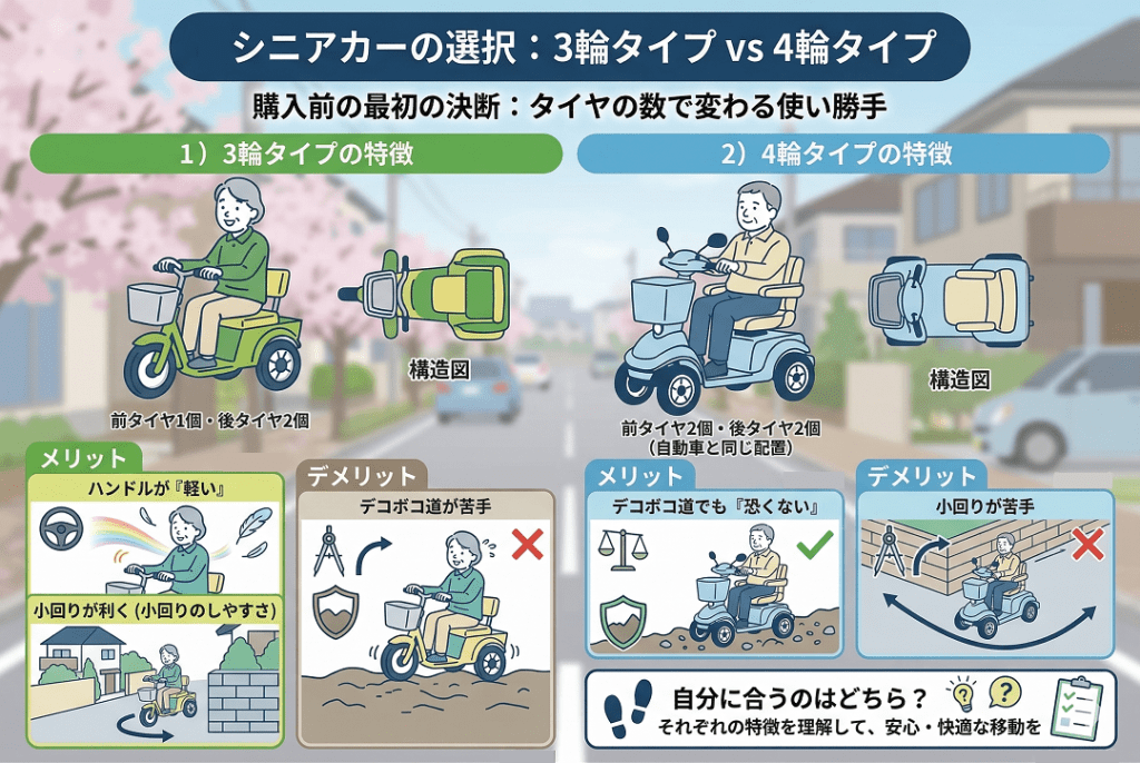 シニアカー3輪と4輪どちらがいいか | ELEMOs