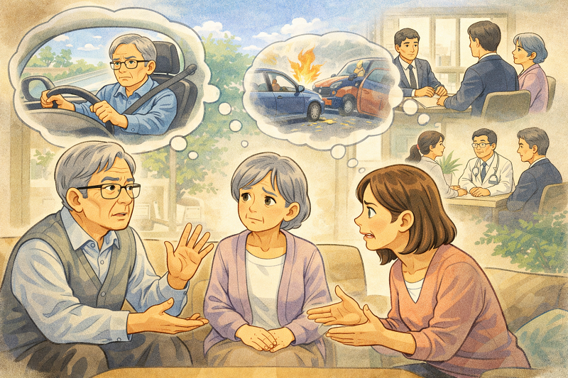 車の運転について議論する家族 | ELEMOs