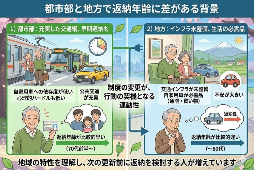 都市部と地方で返納年齢に差がある背景 | ELEMOs