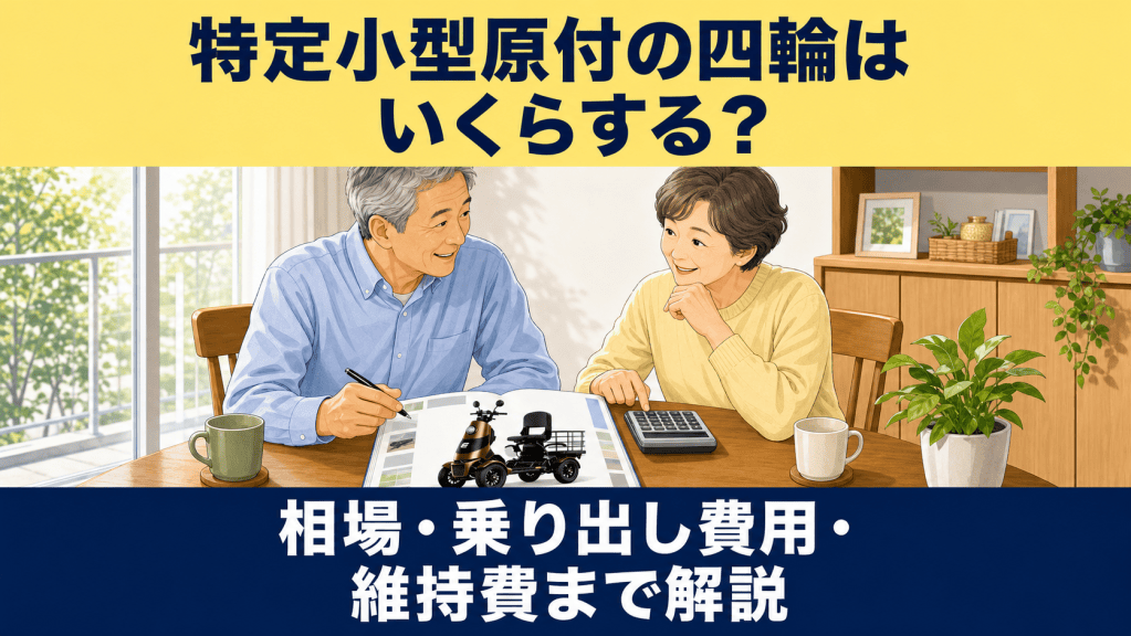 特定小型原付の四輪はいくらする？相場・乗り出し費用・維持費まで解説した記事のアイキャッチ